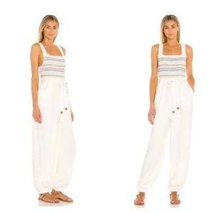 Free People | NWT Sienna Smocked Jumpsuit in Ecru Size S